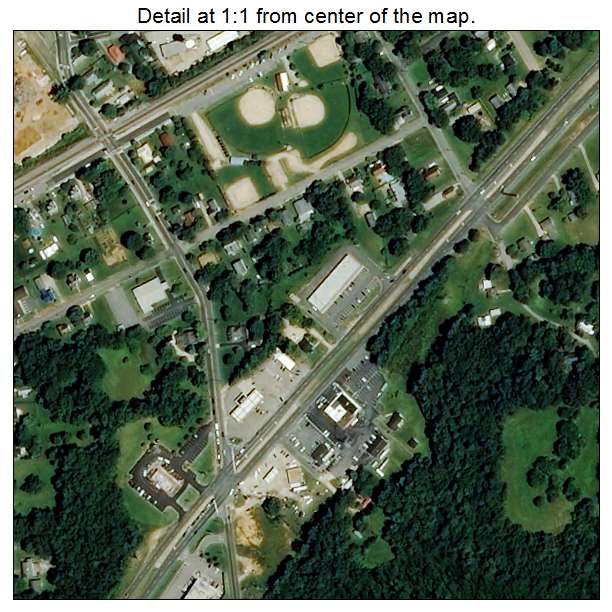 China Grove, North Carolina aerial imagery detail