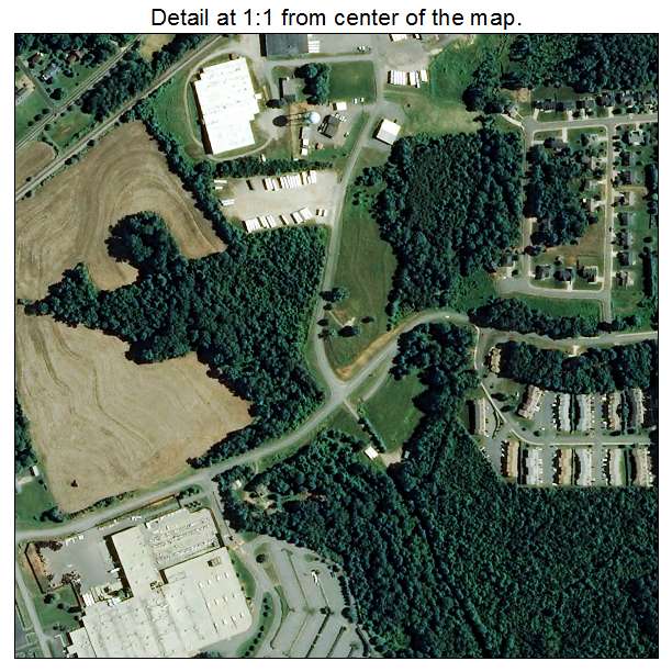 Claremont, North Carolina aerial imagery detail