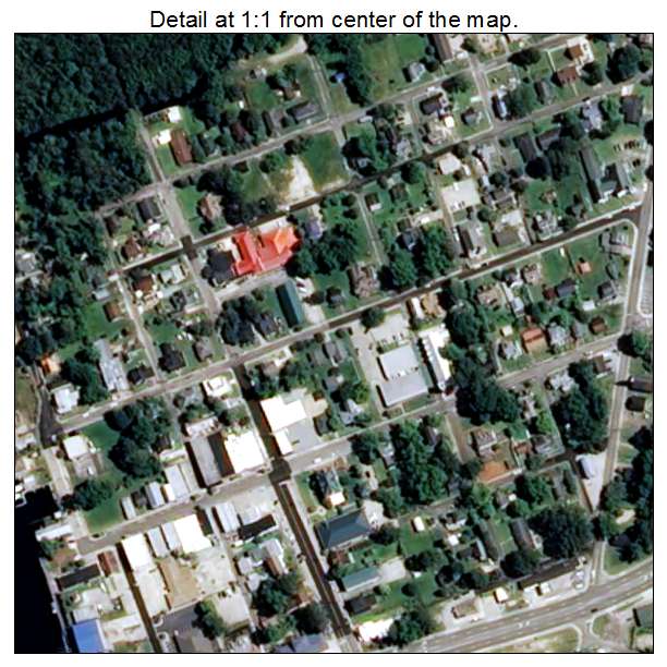 Columbia, North Carolina aerial imagery detail
