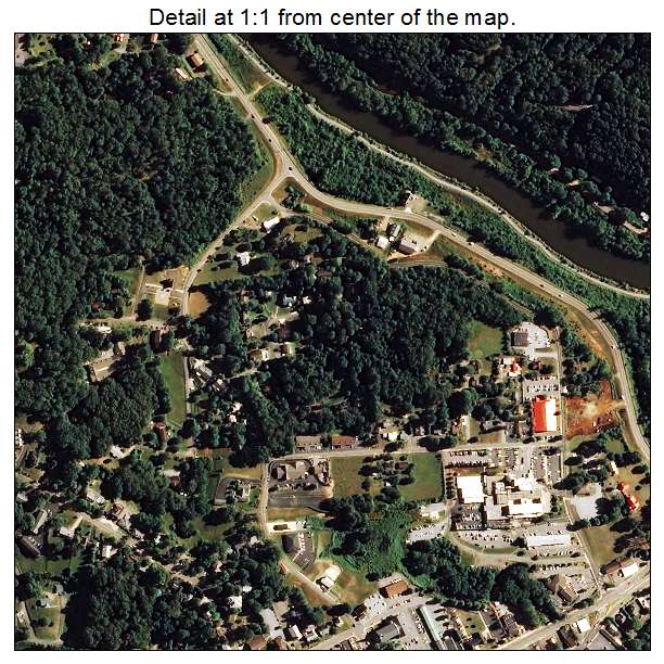 Franklin, North Carolina aerial imagery detail