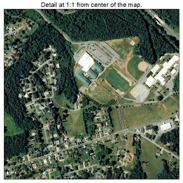 Hudson, North Carolina aerial imagery detail