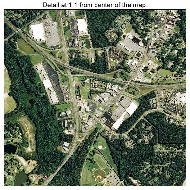 Laurinburg, North Carolina aerial imagery detail