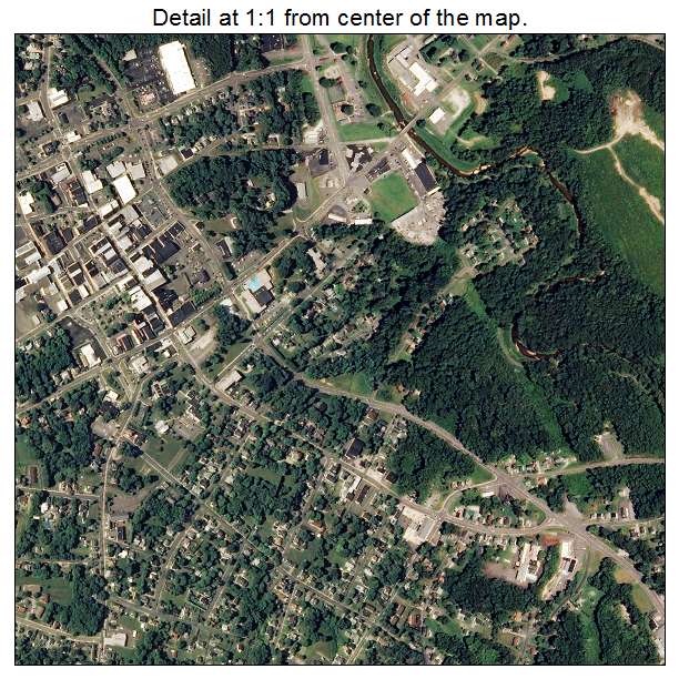 Mount Airy, North Carolina aerial imagery detail