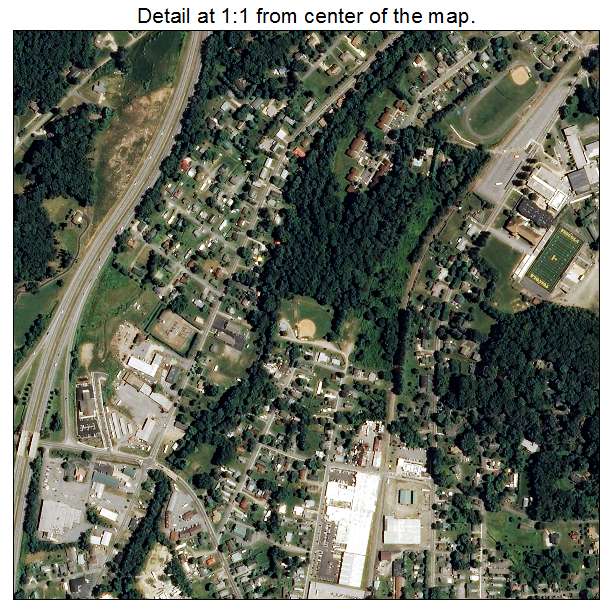 Waynesville, North Carolina aerial imagery detail