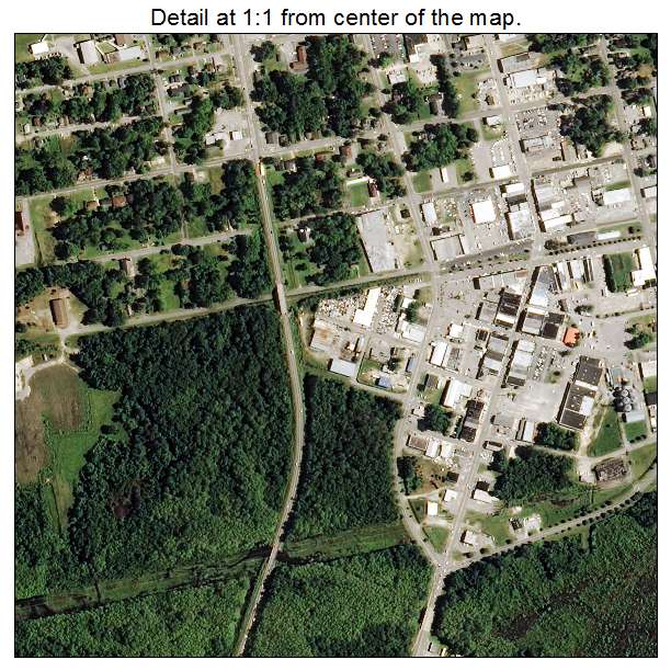 Whiteville, North Carolina aerial imagery detail