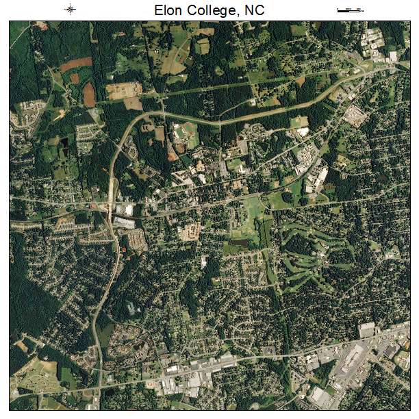 Elon College, NC air photo map