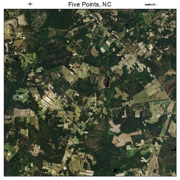 Five Points, NC air photo map