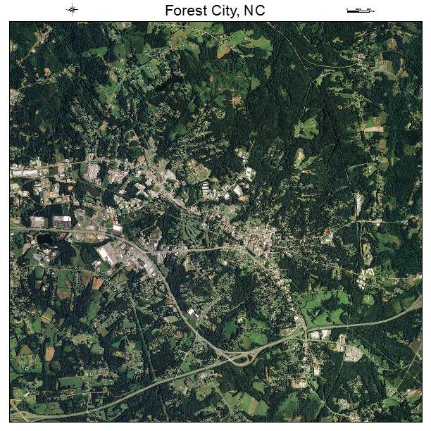 Aerial Photography Map of Forest City, NC North Carolina