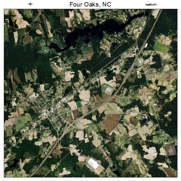 Four Oaks, NC air photo map