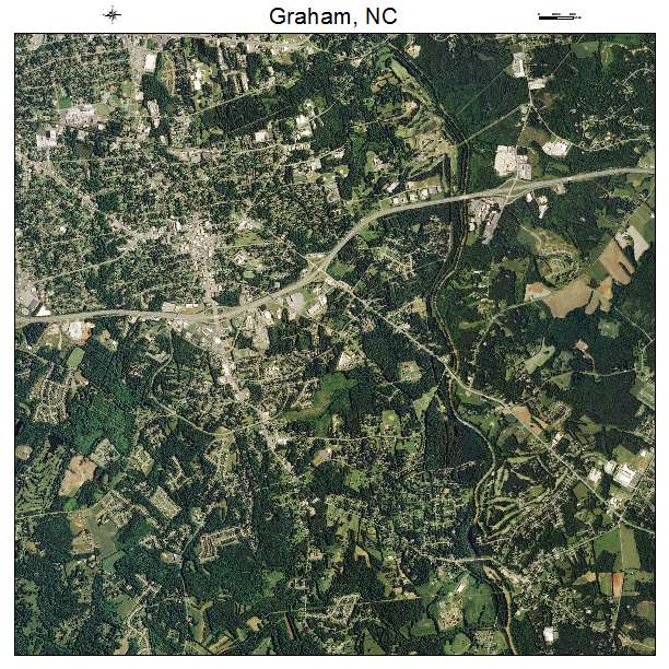 Graham, NC air photo map