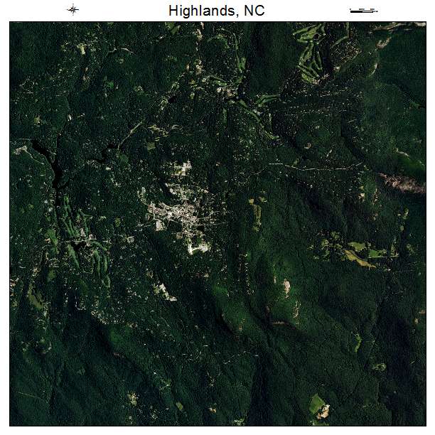 Highlands, NC air photo map