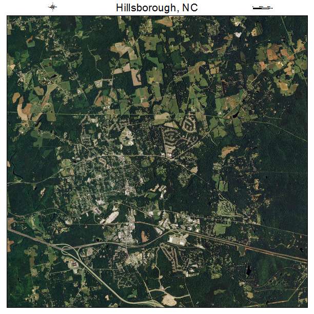 Hillsborough, NC air photo map