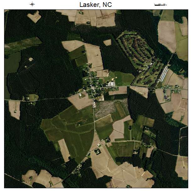 Lasker, NC air photo map