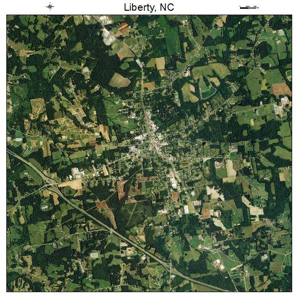 Liberty, NC air photo map