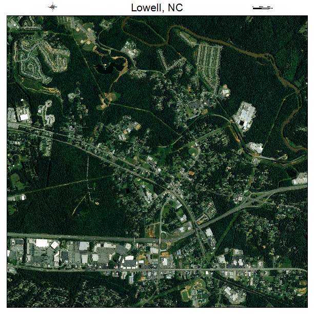 Lowell, NC air photo map