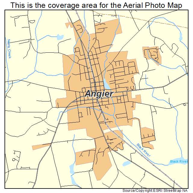 Angier, NC location map 