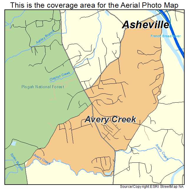 Avery Creek, NC location map 