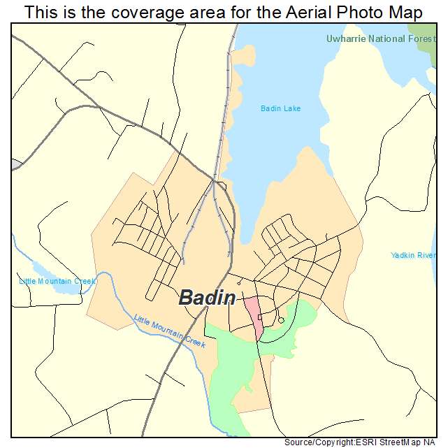 Badin, NC location map 