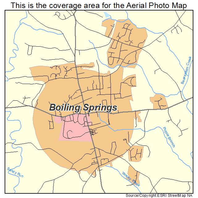Boiling Springs, NC location map 