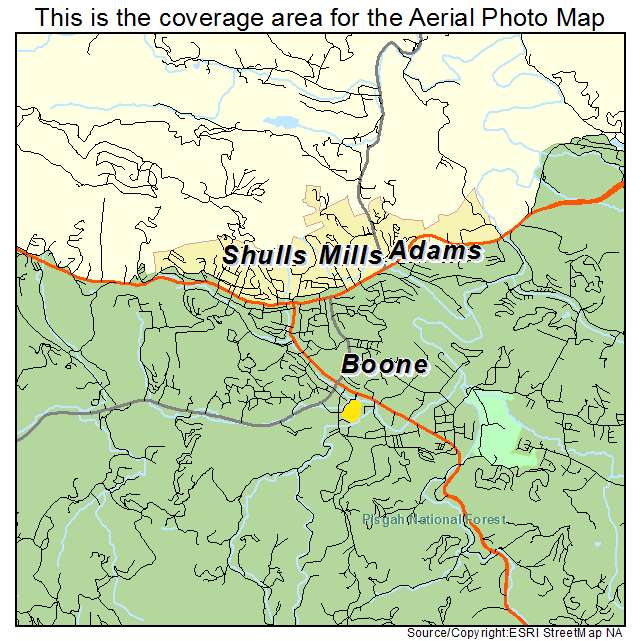 Boone, NC location map 