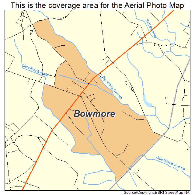 Bowmore, NC location map 