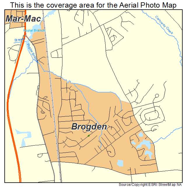 Brogden, NC location map 