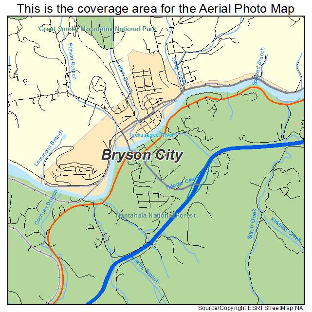 Bryson City, NC location map 