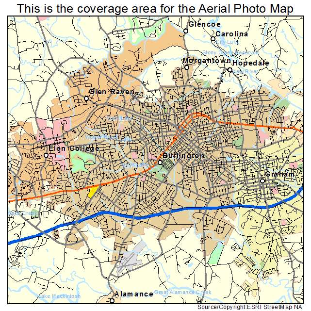 Burlington, NC location map 