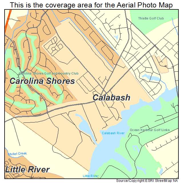 Aerial Photography Map Of Calabash NC North Carolina