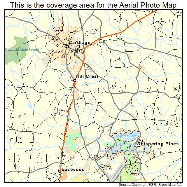 Carthage, NC location map 