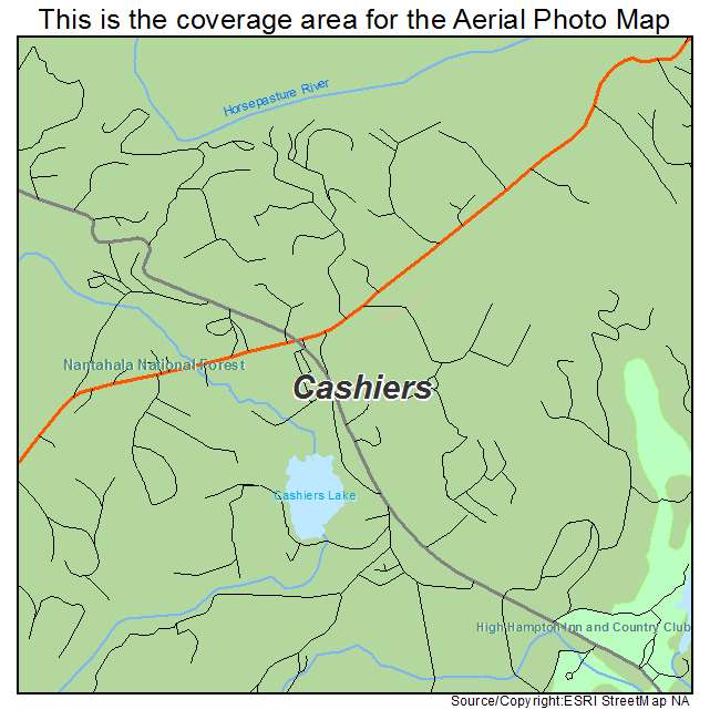 Cashiers, NC location map 