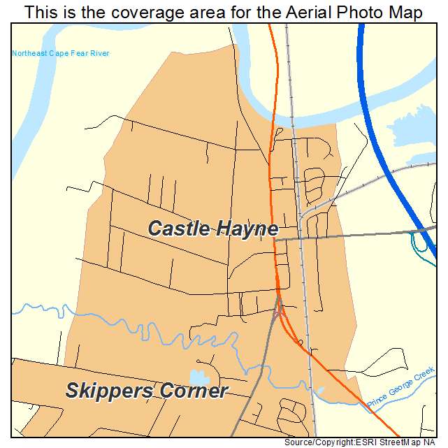 Castle Hayne, NC location map 