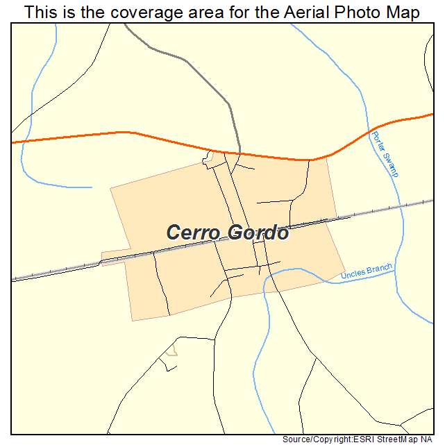 Cerro Gordo, NC location map 