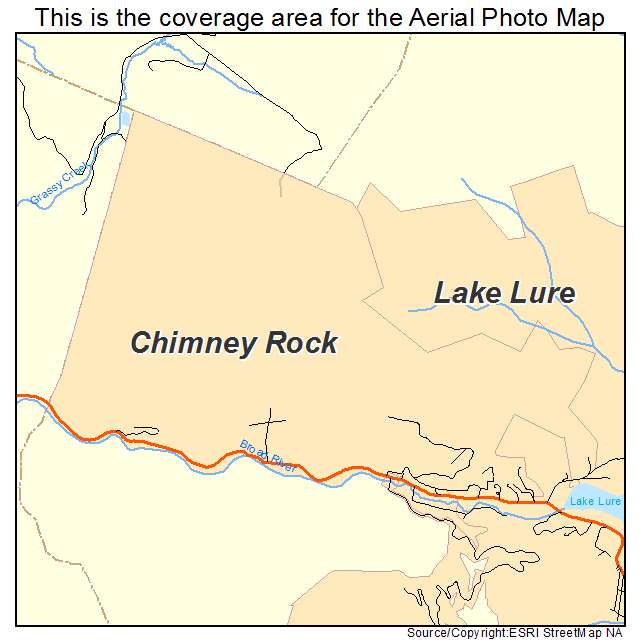 Chimney Rock, NC location map 