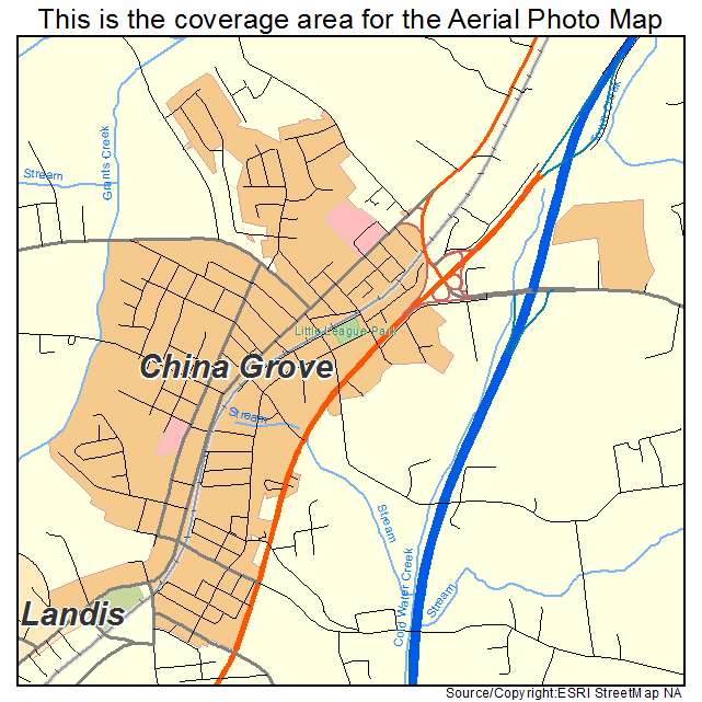 Aerial Photography Map Of China Grove Nc North Carolina