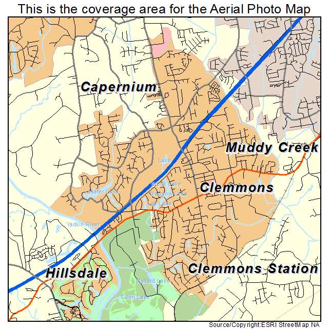 Clemmons, NC location map 
