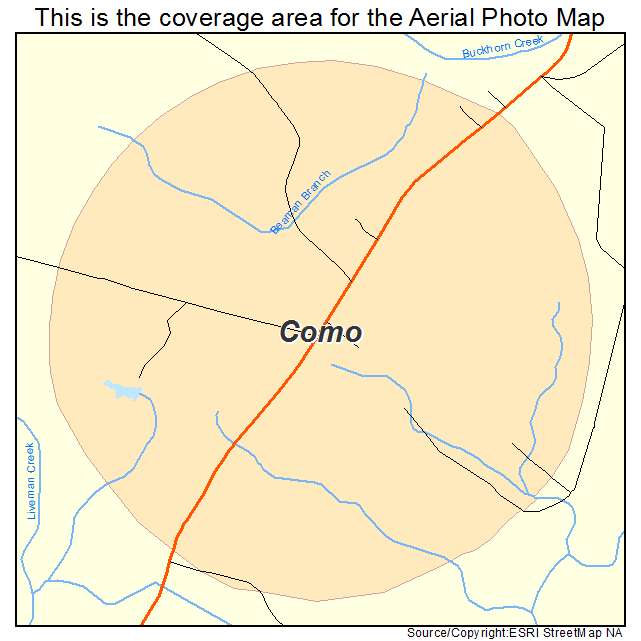 Como, NC location map 
