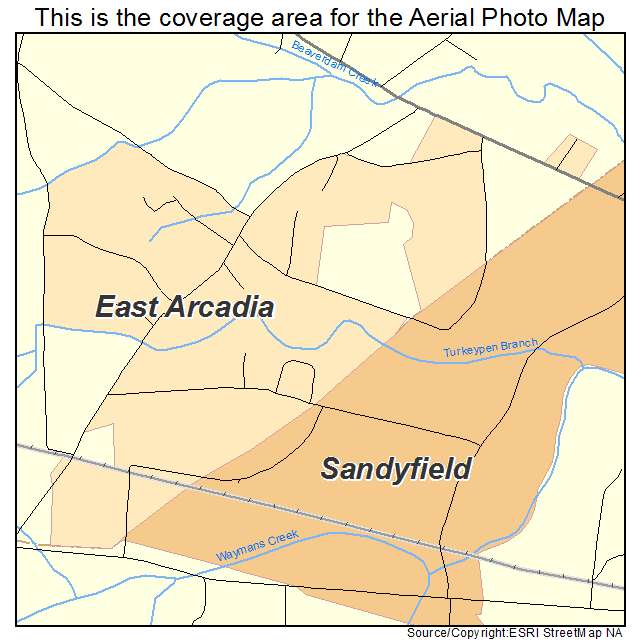 East Arcadia, NC location map 