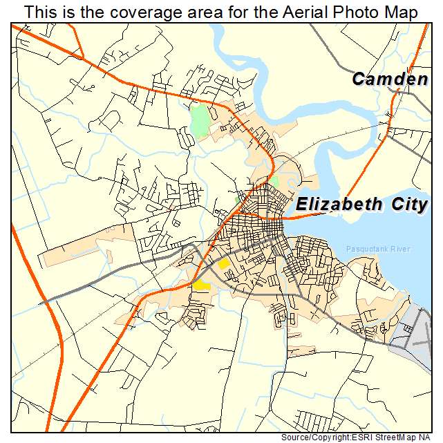 Elizabeth City, NC location map 