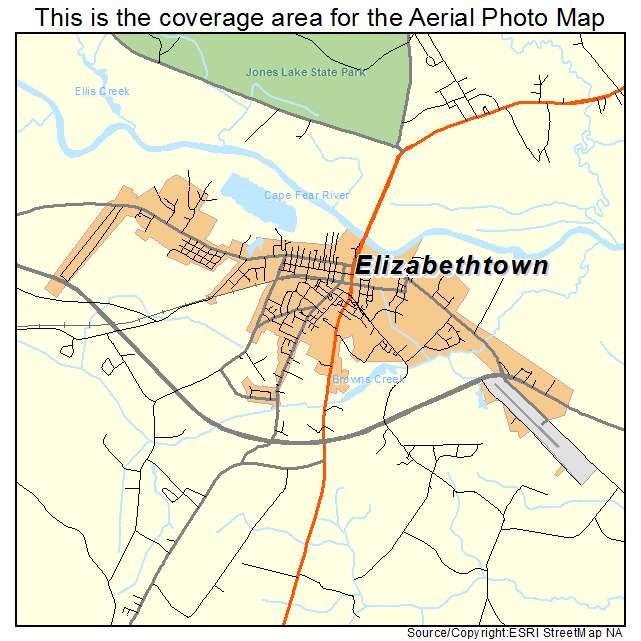 Elizabethtown, NC location map 