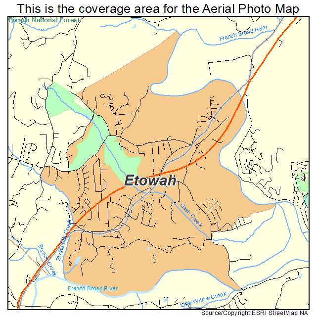 Etowah, NC location map 