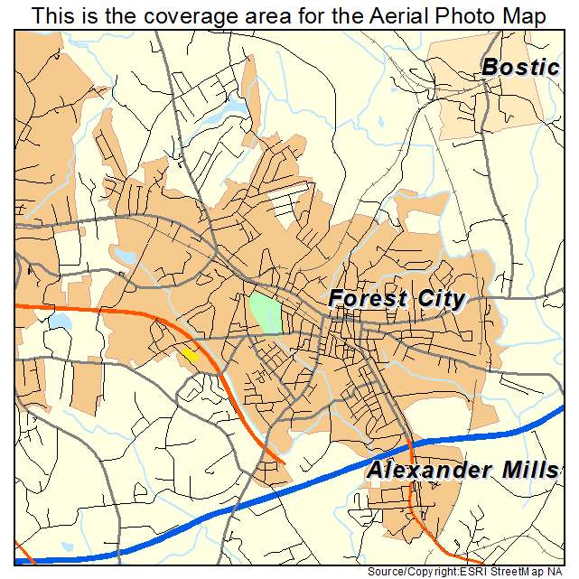 Forest City, NC location map 