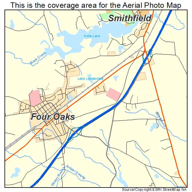 Four Oaks, NC location map 