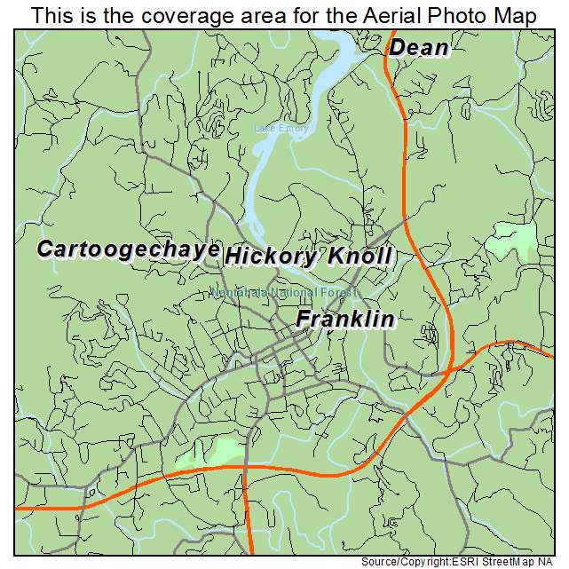 Franklin, NC location map 