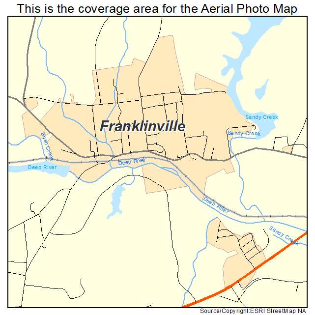 Franklinville, NC location map 