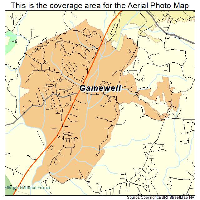 Gamewell, NC location map 