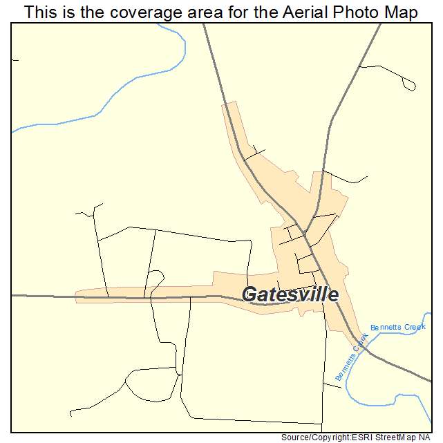 Gatesville, NC location map 