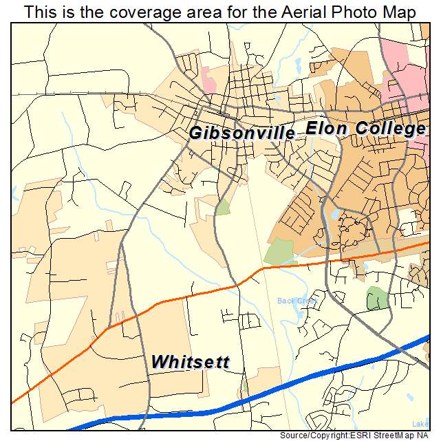 Gibsonville, NC location map 