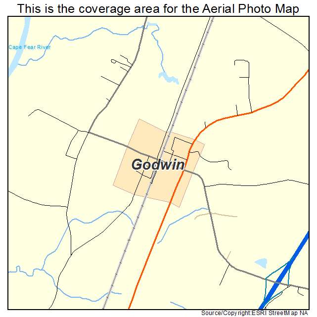 Godwin, NC location map 