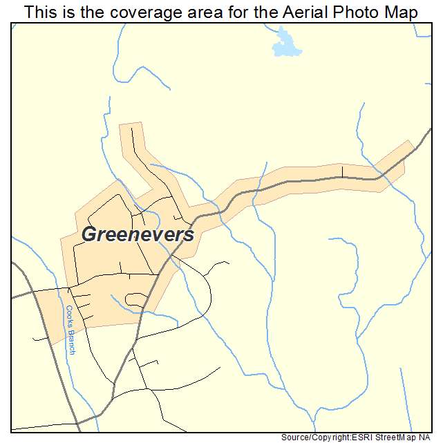Greenevers, NC location map 